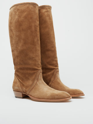 KEITH ROLL DOWN BOOTS IN TOBACCO SUEDE