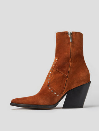 ALISON 80MM "MOJAVE" FRINGED BOOT IN CLAY SUEDE - Woman