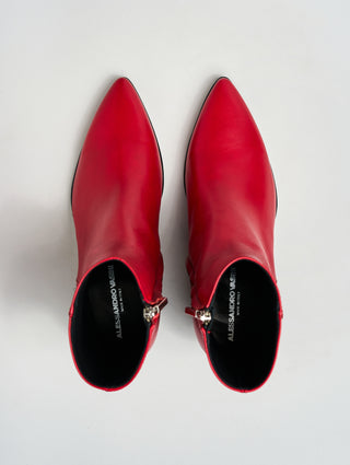 NICO 60MM ANKLE BOOT IN RED CALFSKIN