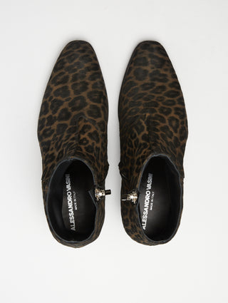SONNY 40MM ANKLE BOOT IN LEOPARD SUEDE - ALESSANDRO VASINI