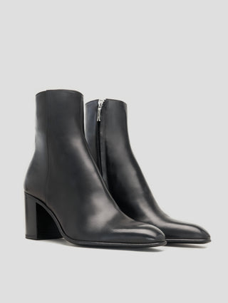 JANIS 80MM ANKLE BOOT IN BLACK CALFSKIN
