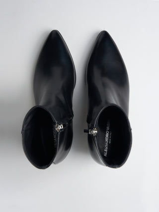 NICO 60MM ANKLE BOOT IN BLACK CALFSKIN