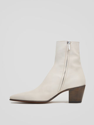 NICO 60MM ANKLE BOOT IN IVORY CALFSKIN