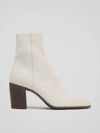 JANIS 80MM ANKLE BOOT IN IVORY CALFSKIN - Woman