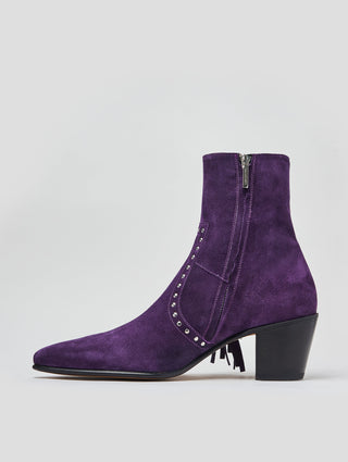 NICO 60MM "MOJAVE" FRINGED BOOT IN PURPLE SUEDE-Woman
