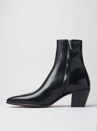 NICO 60MM ANKLE BOOT IN BLACK CALFSKIN