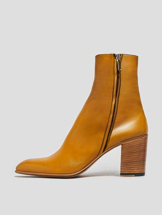 JANIS 80MM ANKLE BOOT IN MUSTARD CALFSKIN - Woman