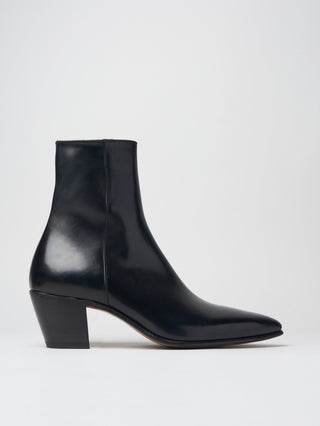 NICO 60MM ANKLE BOOT IN BLACK CALFSKIN
