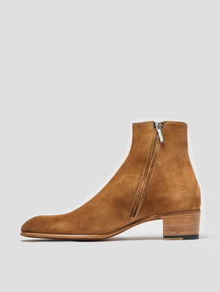 SONNY 40MM ANKLE BOOT IN TOBACCO SUEDE - ALESSANDRO VASINI