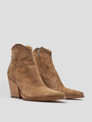 ALISON 80MM ANKLE BOOT IN TOBACCO SUEDE - Woman - ALESSANDRO VASINI