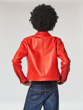 PABLO LEATHER JACKET IN RED - Man