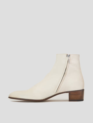 SONNY 40MM ANKLE BOOT IN IVORY CALFSKIN- Woman