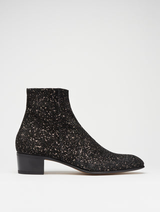 SONNY 40MM ANKLE BOOT IN GLAM BLACK SUEDE